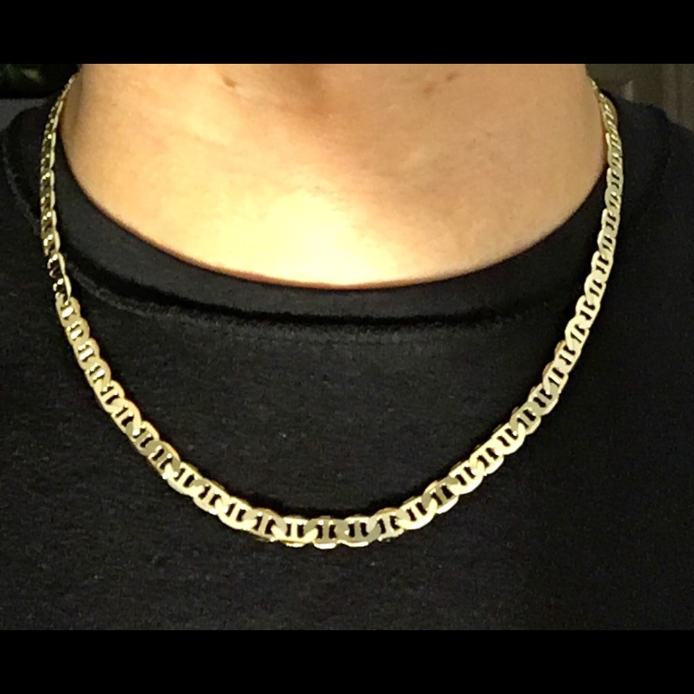 Gold Chain 14k Stamped Mariner 20in 6mm